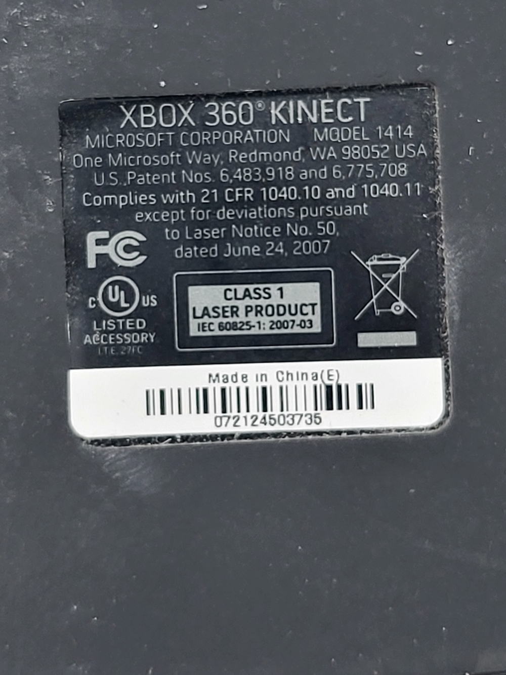 Microsoft Xbox 360 Kinect Sensor - Tested - Picture 7 of 7